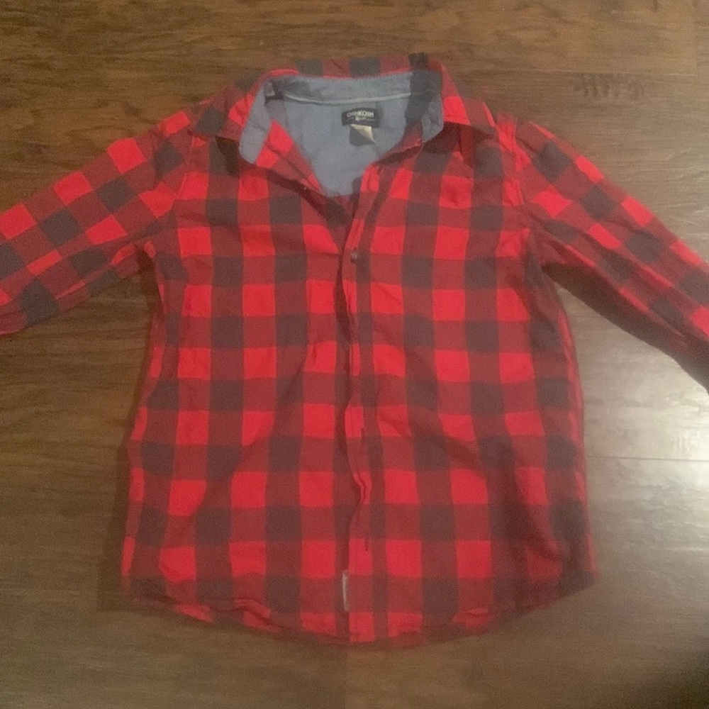 Red and grey checkerboard shirt